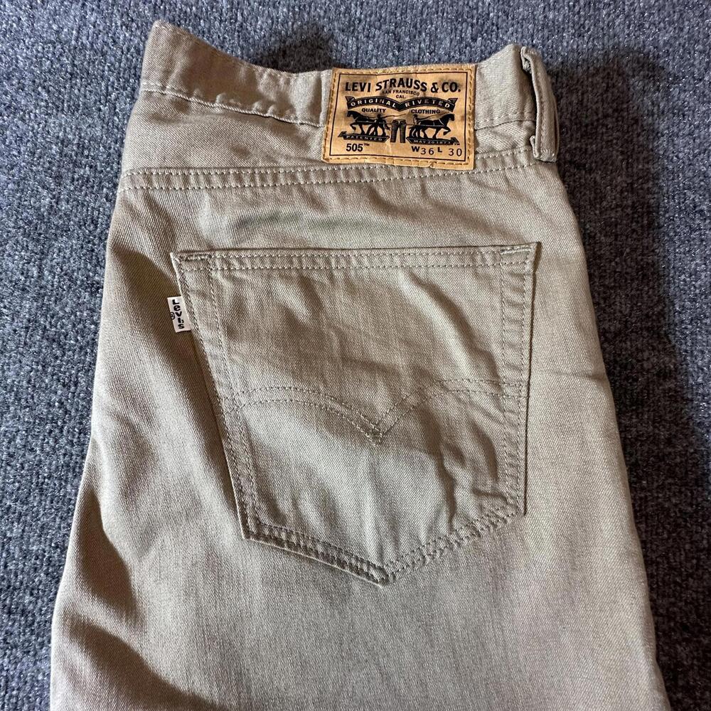 Levi's 505 Regular Fit‎ Men’s Beige Jeans - W36 L30
